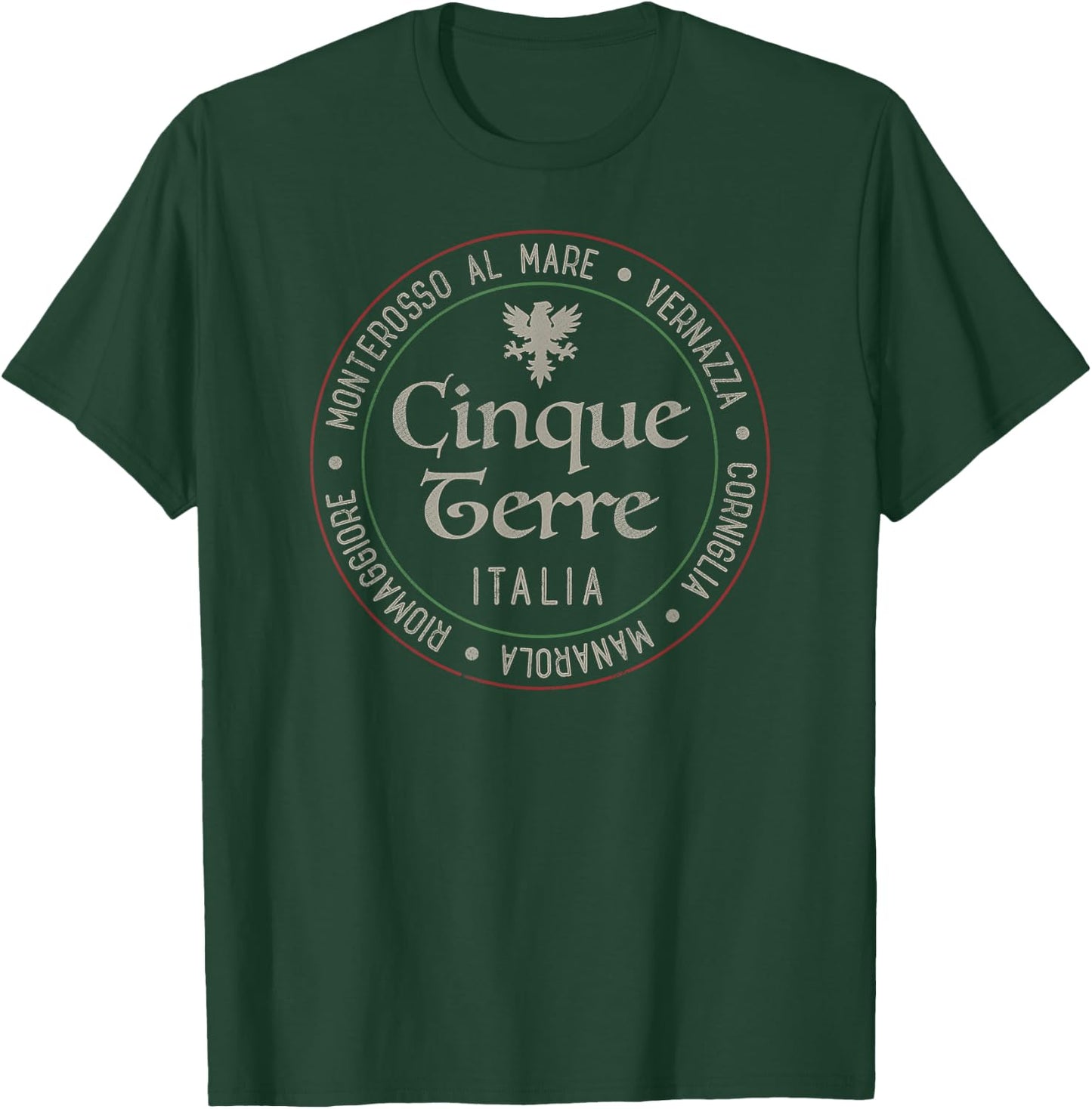 Cinque Terre Italia Gift Italian Mediterranean Travelers T-Shirt - T-Shirt | Forest