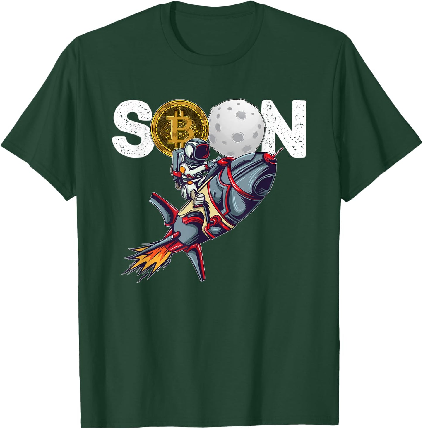 Bitcoin "SOON" To Moon Cryptocurrency HODL Funny Crypto T-Shirt - T-Shirt | Forest