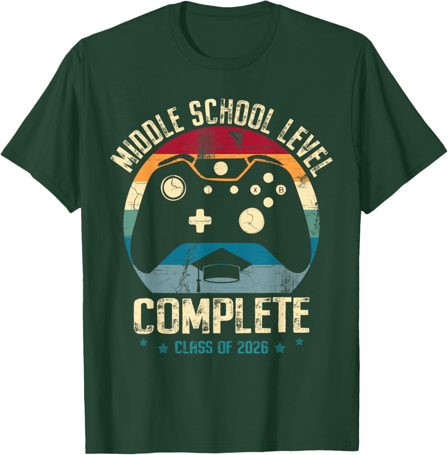 Middle School Level Complete Gamer Class of 2026 Graduation T-Shirt - T-Shirt | Forest