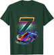 7 Jahre altes Rennauto 7. Geburtstag Futuristischer Rennwagen T-Shirt - T-Shirt | Forest