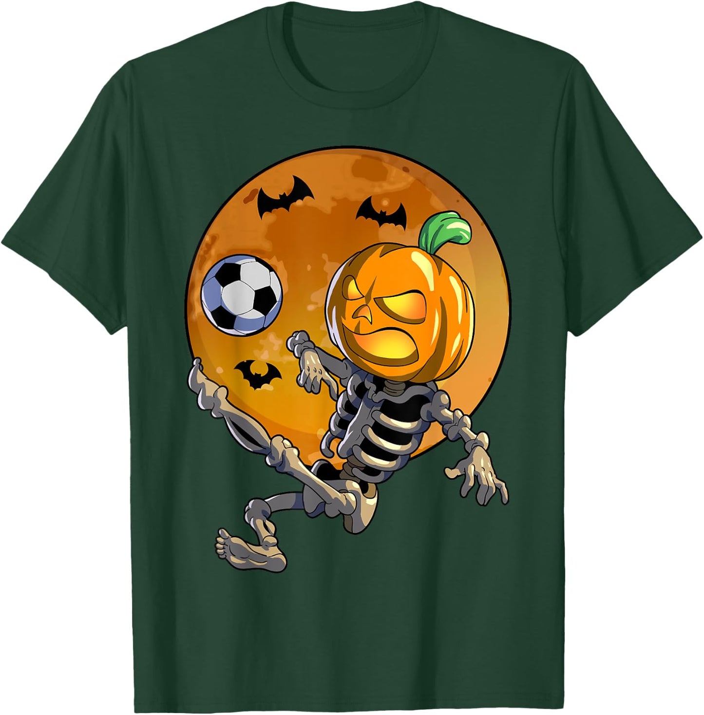 Soccer Skeleton Halloween Men Boys Soccer Halloween T-Shirt - T-Shirt | Forest