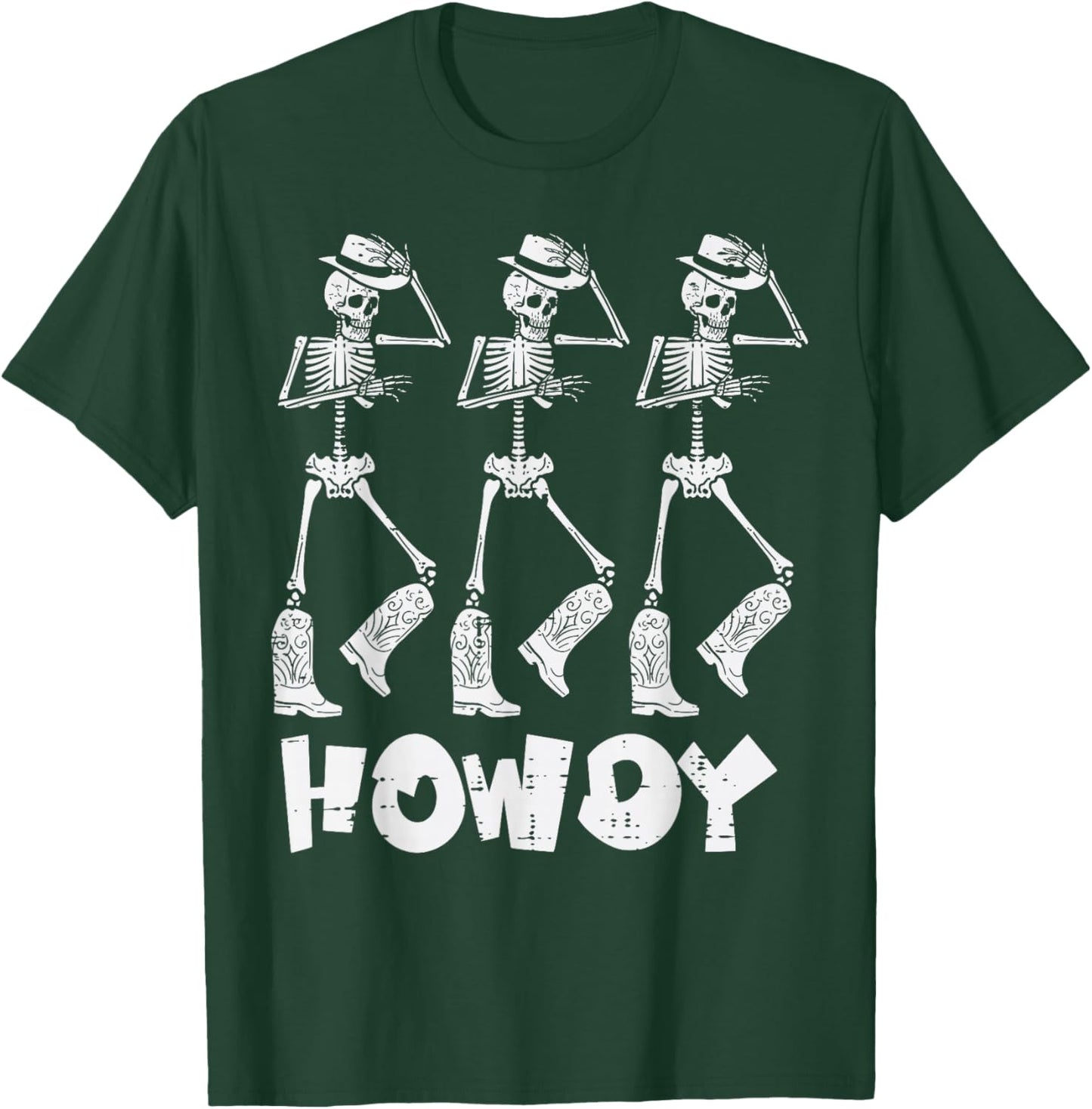 Halloween Cowboy Skeletons Howdy Costume Men Women Kids Boys T-Shirt - T-Shirt | Forest