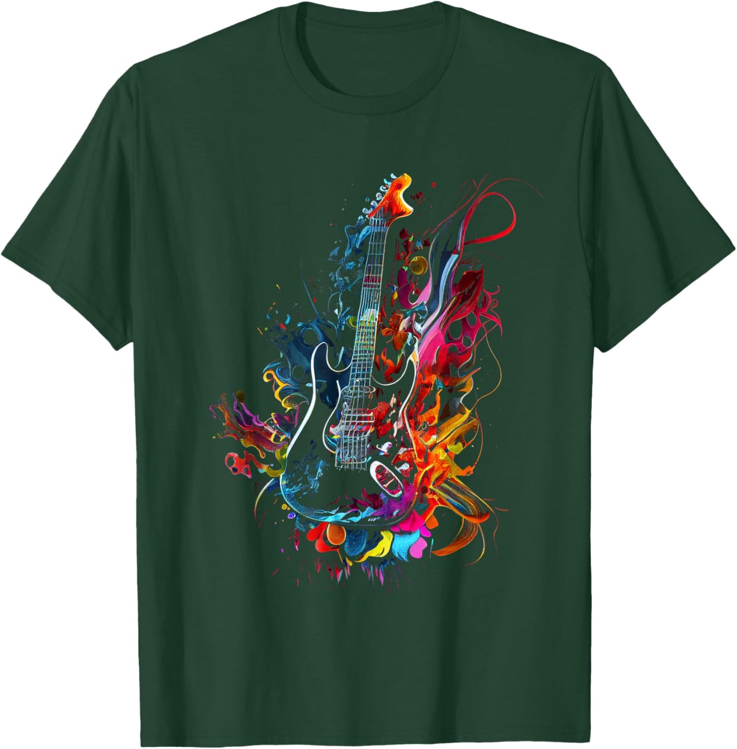 Electric Guitar Design Colorful Musician Guitar Gift Gui T-Shirt - T-Shirt | Forest