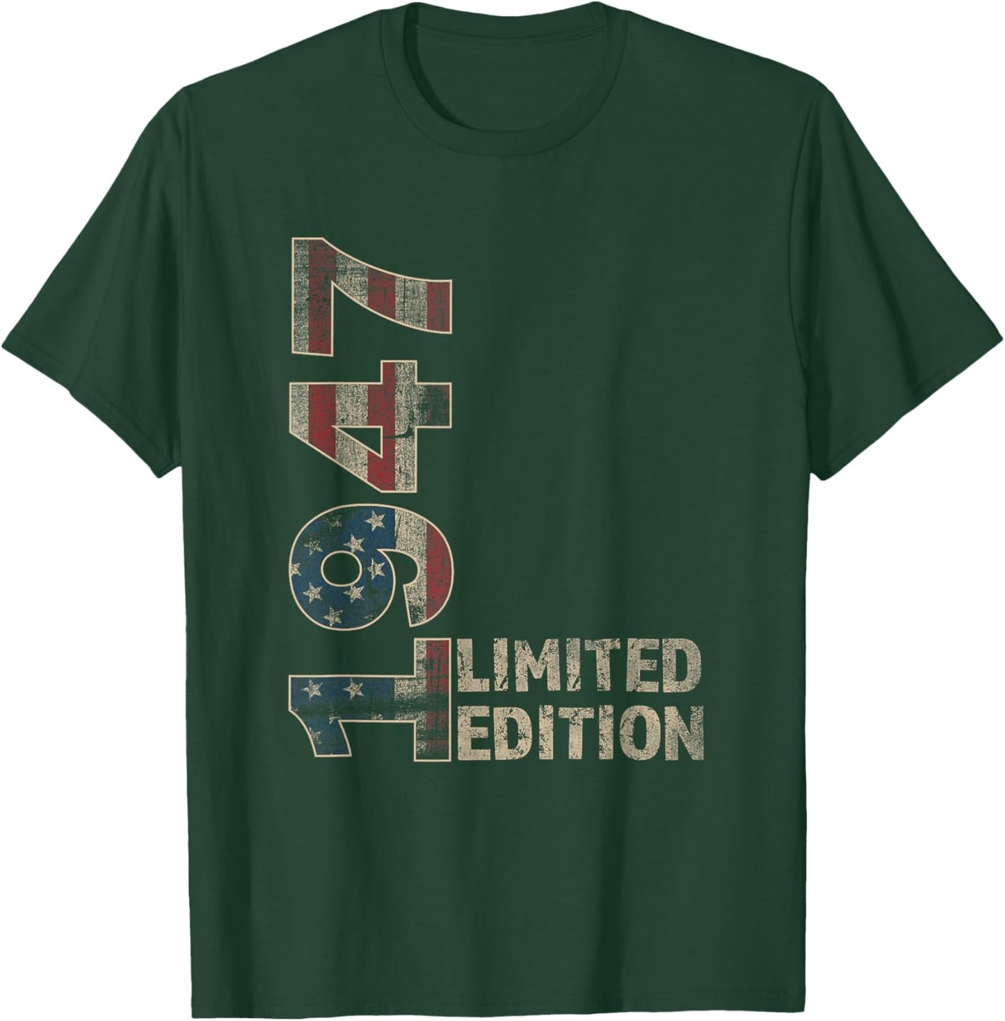 78th Birthday Gift men Vintage born 1947 turning 78 Year Old T-Shirt - T-Shirt | Forest