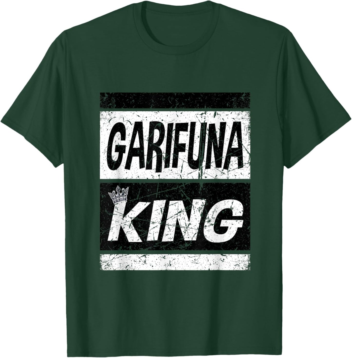 Retro Garifuna King Shirt Afro Caribbean For Kids Men T-Shirt - T-Shirt | Forest