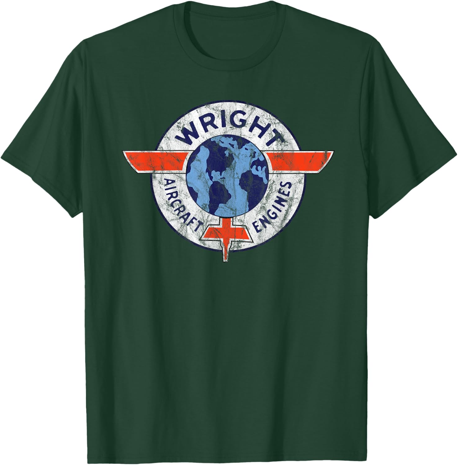 Wright Aircraft Engines Vintage Retro Aviation T-Shirt - T-Shirt | Forest