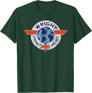Wright Aircraft Engines Vintage Retro Aviation T-Shirt - T-Shirt | Forest