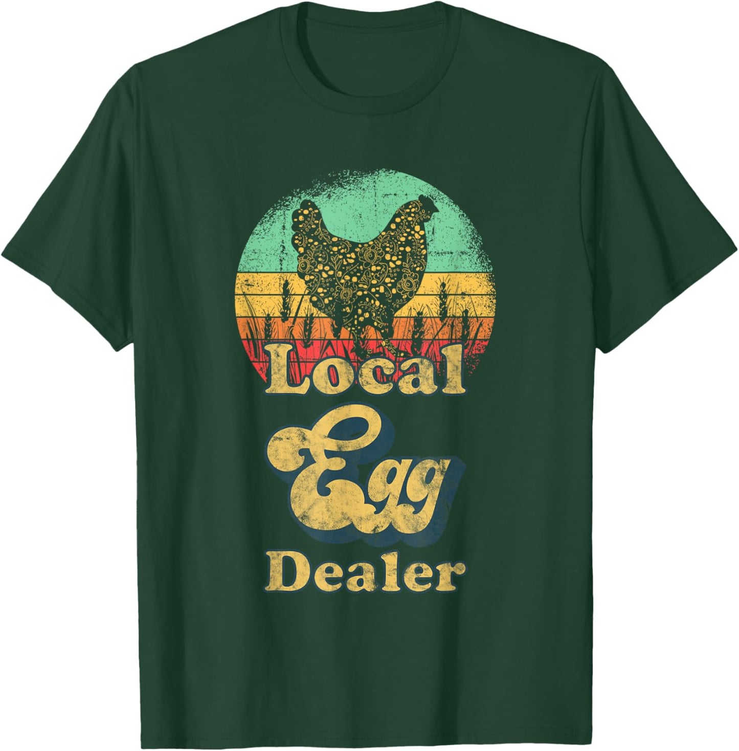 Local Egg Dealer Retro Local Egg Chicken Seller T-Shirt - T-Shirt | Forest