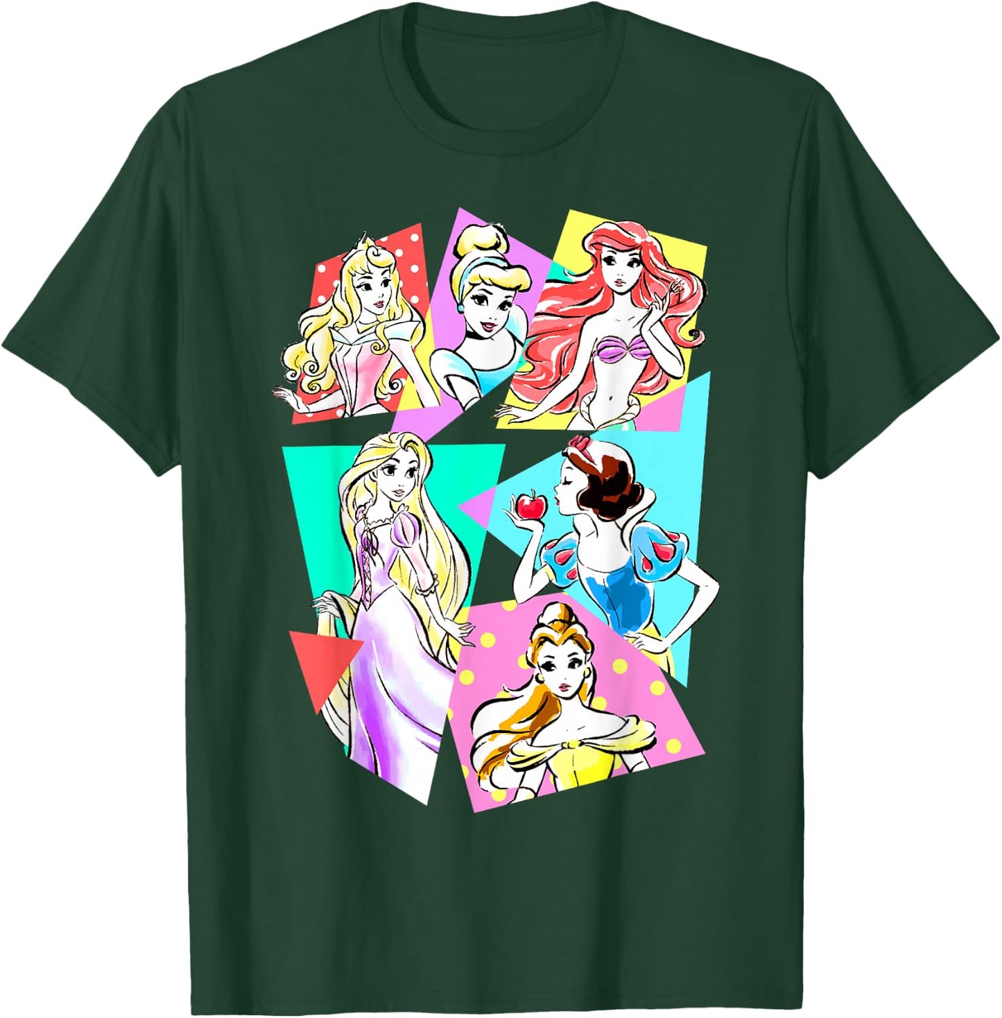 Disney Princesses Neon Pop Art Sketch Graphic T-Shirt - T-Shirt | Forest