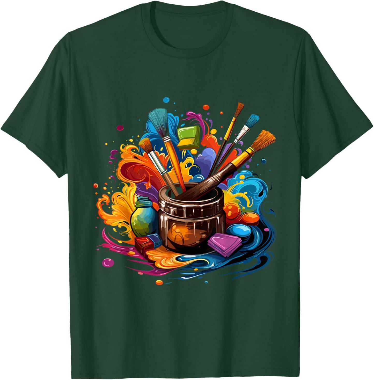 Artist Paint Palette And Brushes Art -Adults Black Art T-Shirt - T-Shirt | Forest