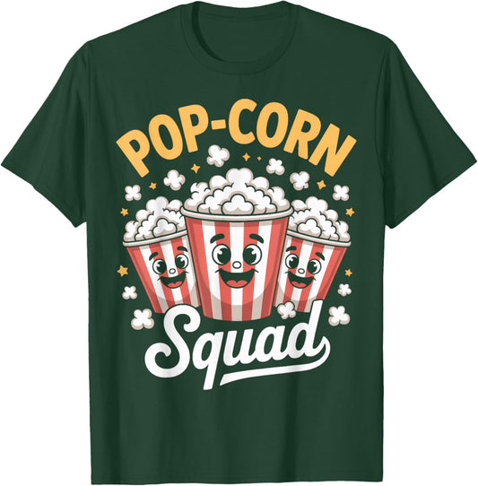 Popcorn Squad Funny Movie Night Lovers T-Shirt - T-Shirt | Forest