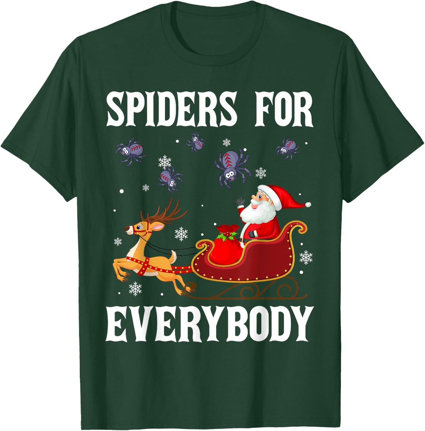 Spiders For Everybody Christmas Santa Claus Spider Xmas T-Shirt - T-Shirt | Forest