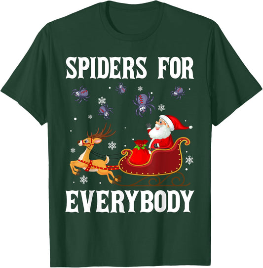 Spiders For Everybody Christmas Santa Claus Spider Xmas T-Shirt - T-Shirt | Forest