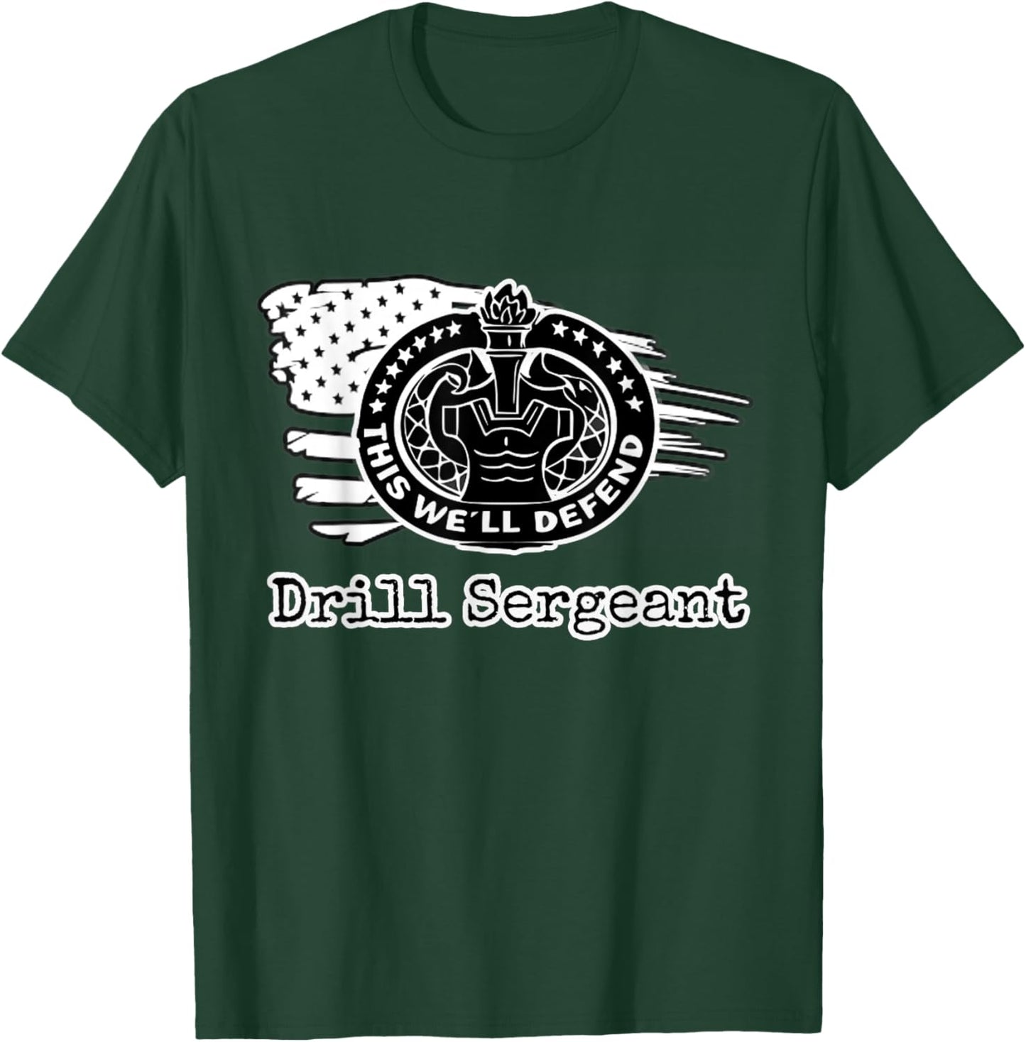 Army Drill Sergeant Badge T-Shirt - T-Shirt | Forest