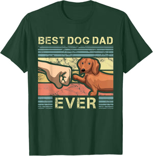 Best Dachshund Dad Ever Funny Wiener Dog Animal Lover Father T-Shirt - T-Shirt | Forest