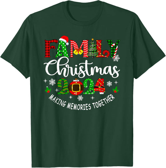 Family Christmas 2024 Making Memories Together Matching PJs T-Shirt - T-Shirt | Forest