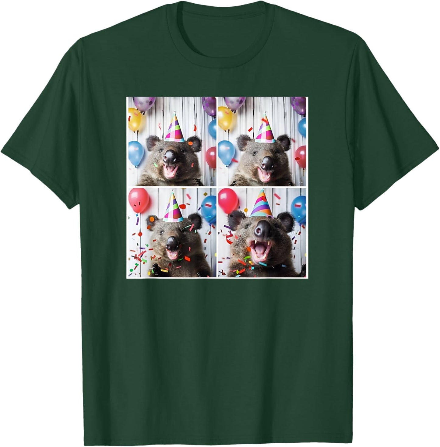 Wombat Lover Australian Animal Party Hat Wombat Birthday T-Shirt - T-Shirt | Forest
