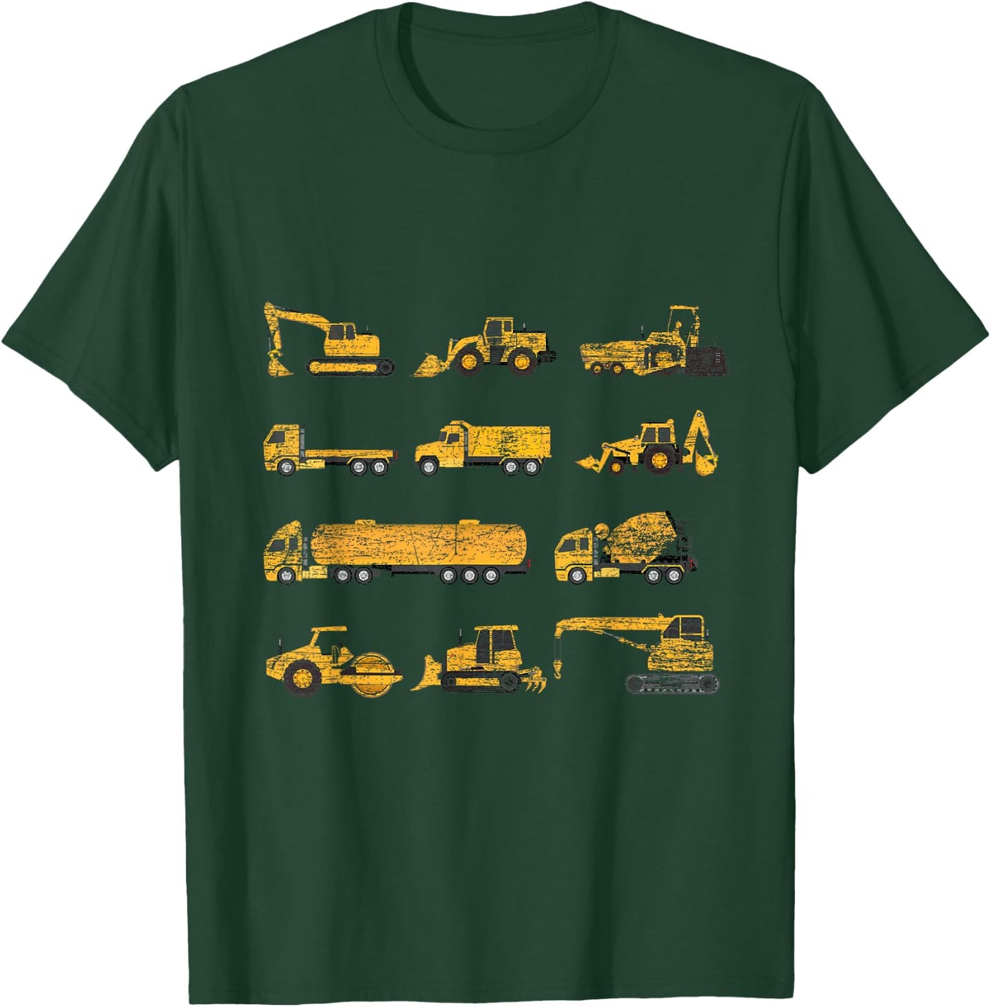 Construction Worker Toddler Boys Kids Excavator T-Shirt - T-Shirt | Forest