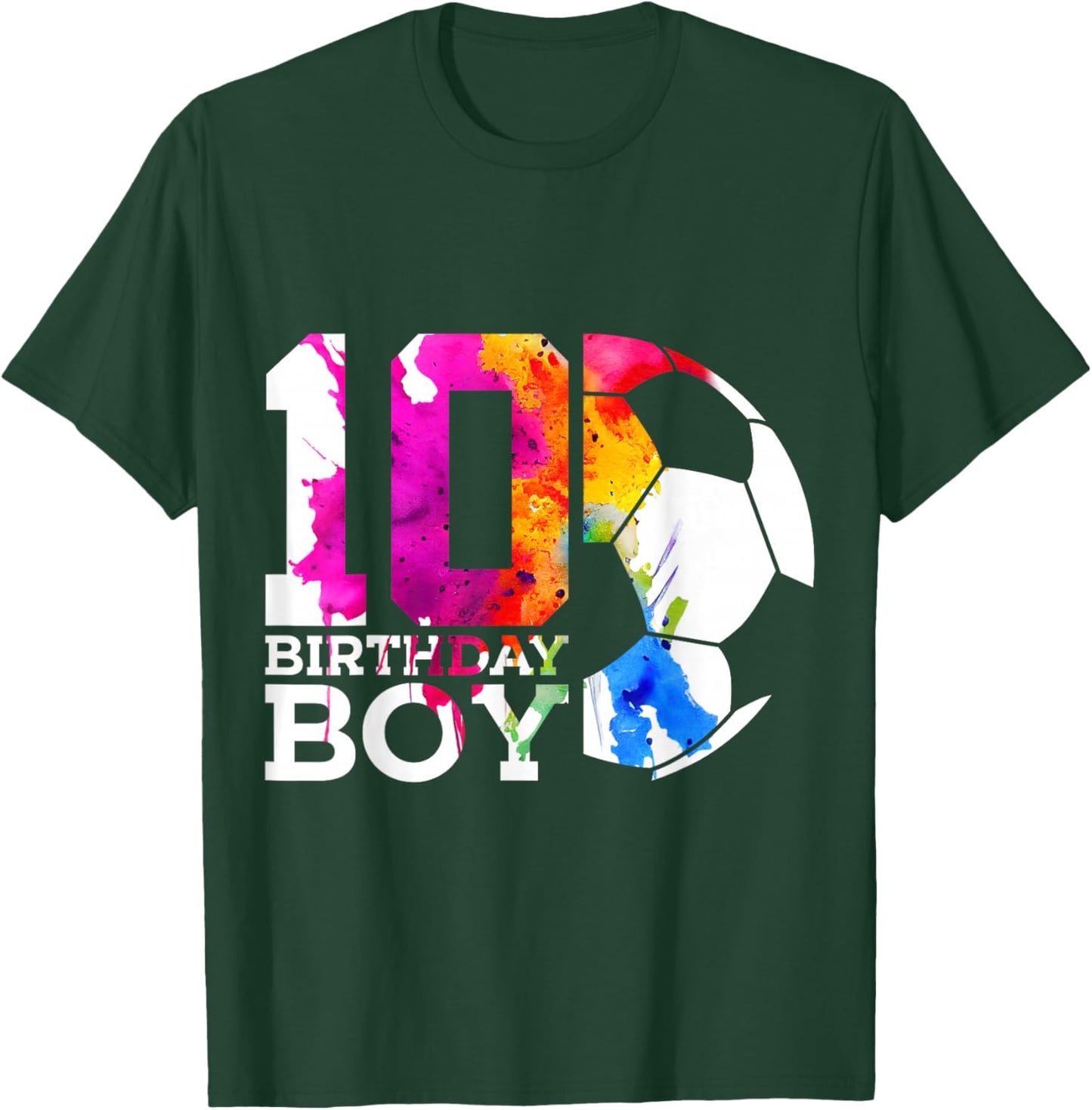 10 Birthday Boy Soccer 10th Birthday T-Shirt - T-Shirt | Forest