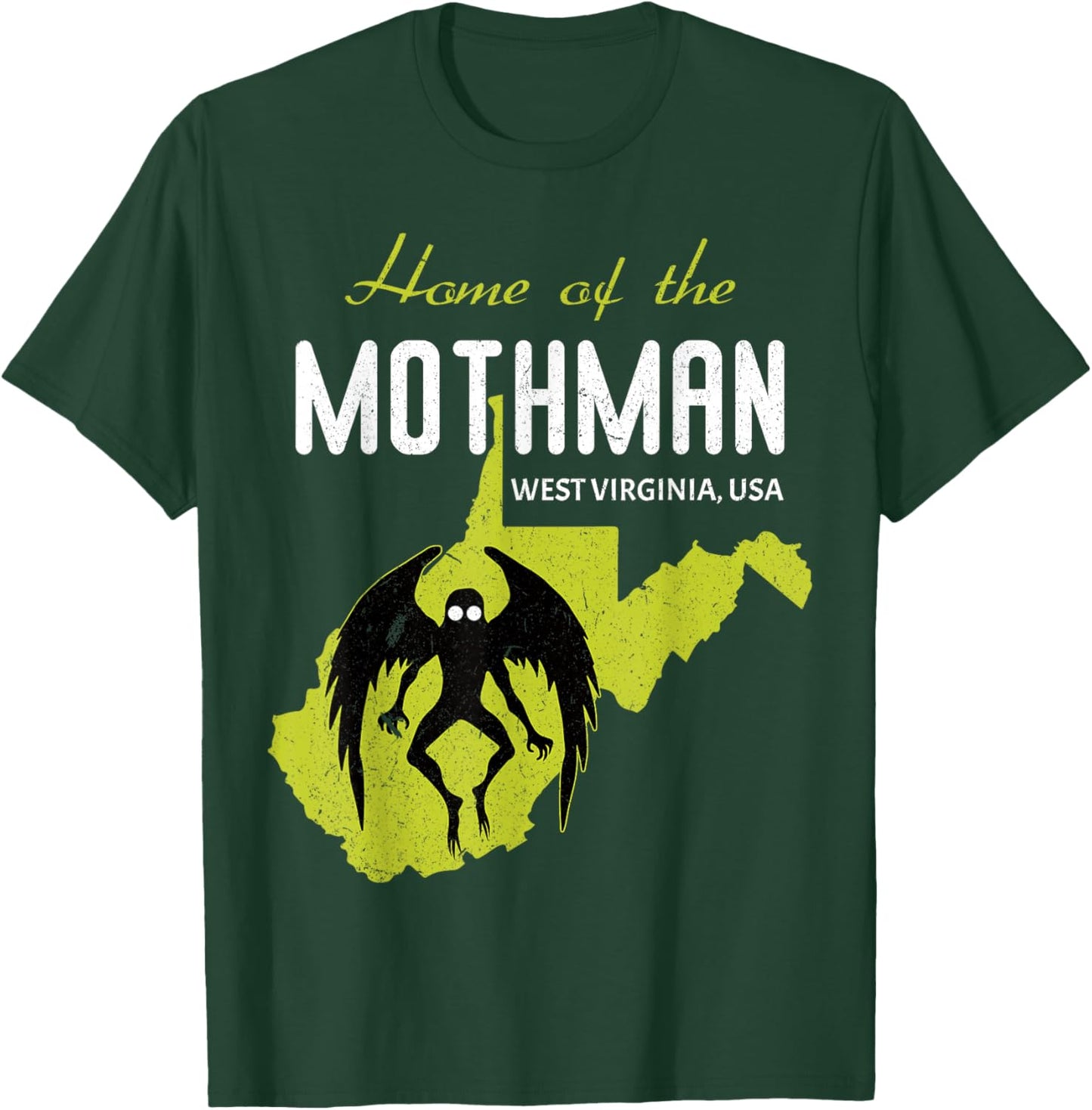 Home Of The Mothman West Virginia State American Cryptid T-Shirt - T-Shirt | Forest
