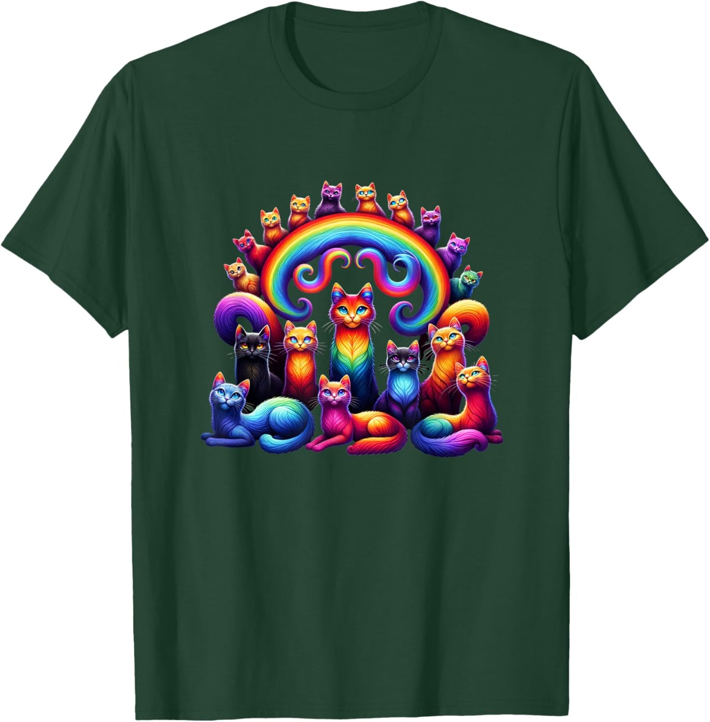 Cats in a Rainbow T-Shirt - T-Shirt | Forest