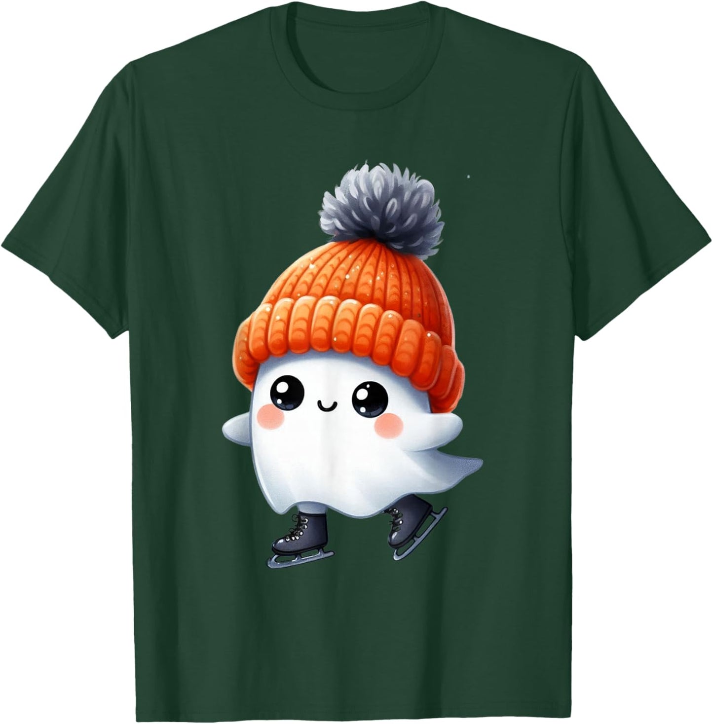 Ice Skating Ghost Halloween Party Costume Kids T-Shirt - T-Shirt | Forest