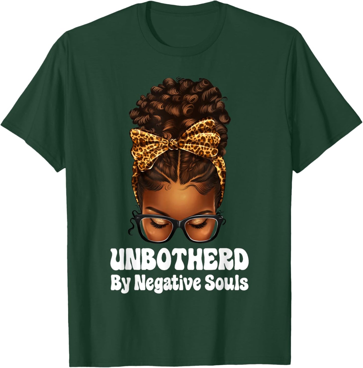 Unbothered Afro Mesy Bun African American Black Woman T-Shirt - T-Shirt | Forest
