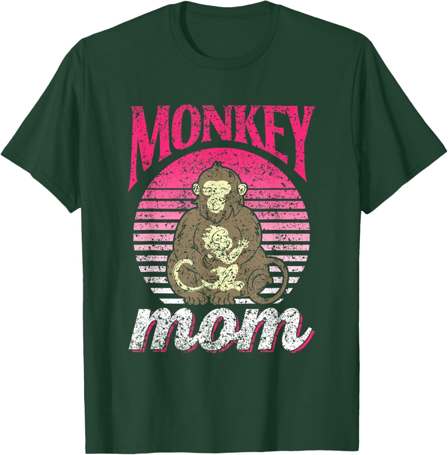 Monkey Mom Saying Monkeys Animal Lover Mother Mommy Mama T-Shirt - T-Shirt | Forest