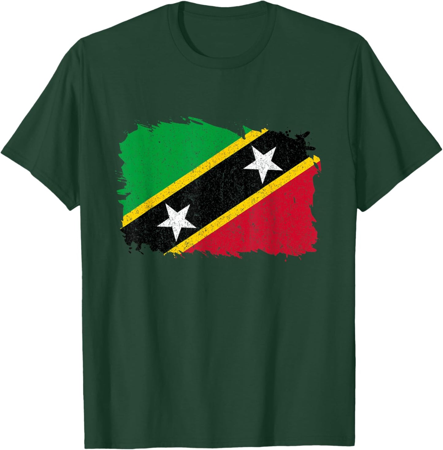 Saint Kitts and Nevis Nevisian Pride Vintage Nevisian Flag T-Shirt - T-Shirt | Forest