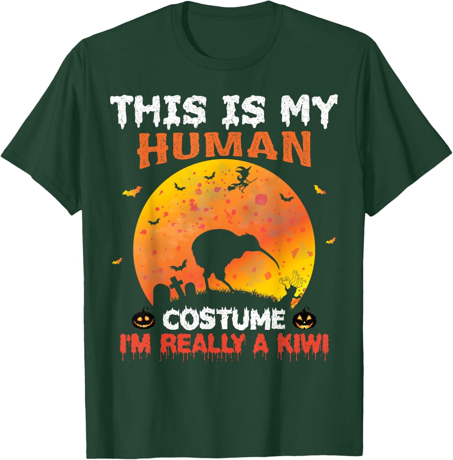 This Is My Human Costume I'm Really A Kiwi Bird Halloween T-Shirt - T-Shirt | Forest