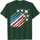 Patriotic USA Fighter Jets 4th of July Girls Kids Men T-Shirt - T-Shirt | Forest