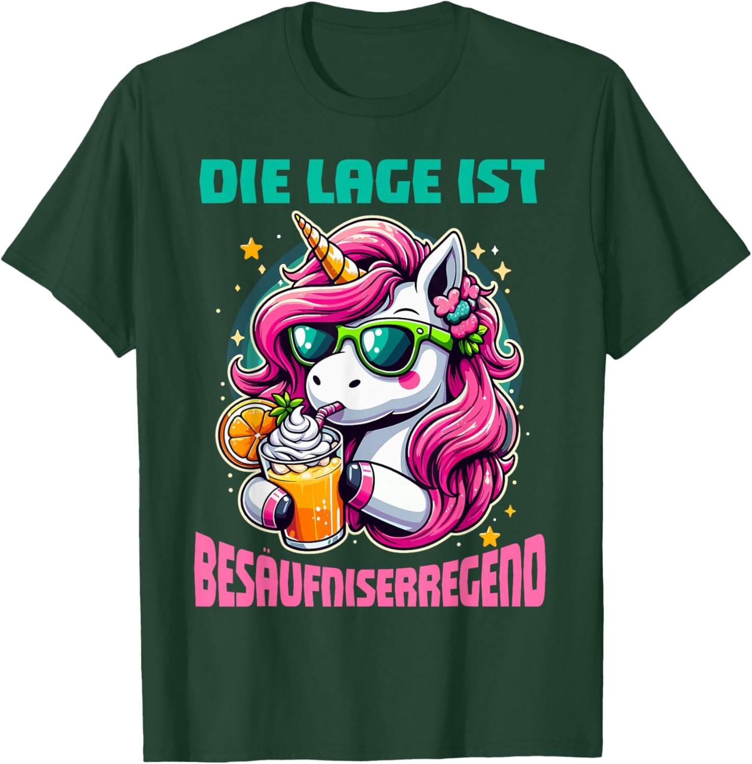 Die Lage Ist Besäufniserregend Party Humor Einhorn Trinker T-Shirt - T-Shirt | Forest