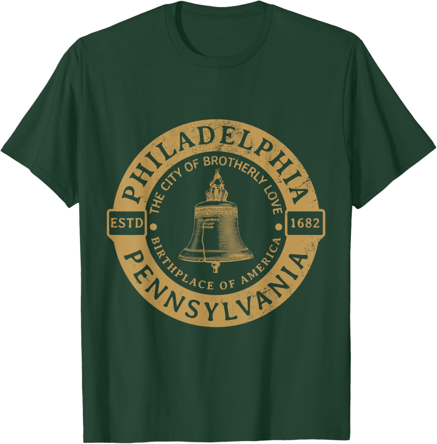 Philadelphia PA City Of Brotherly Love Liberty Bell Souvenir T-Shirt - T-Shirt | Forest