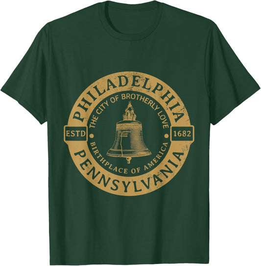 Philadelphia PA City Of Brotherly Love Liberty Bell Souvenir T-Shirt - T-Shirt | Forest