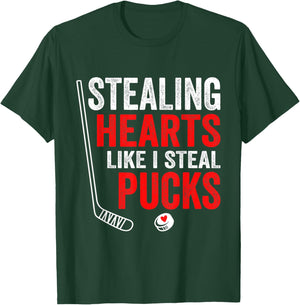 Stealing Heart Like I Steal Pucks Valentines Day Hockey kids T-Shirt - T-Shirt | Forest