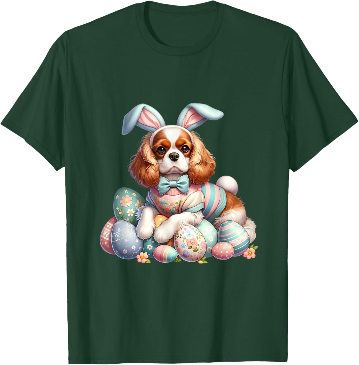 Funny Easter Day Cavalier King Charles Spaniel Bunny Costume T-Shirt - T-Shirt | Forest