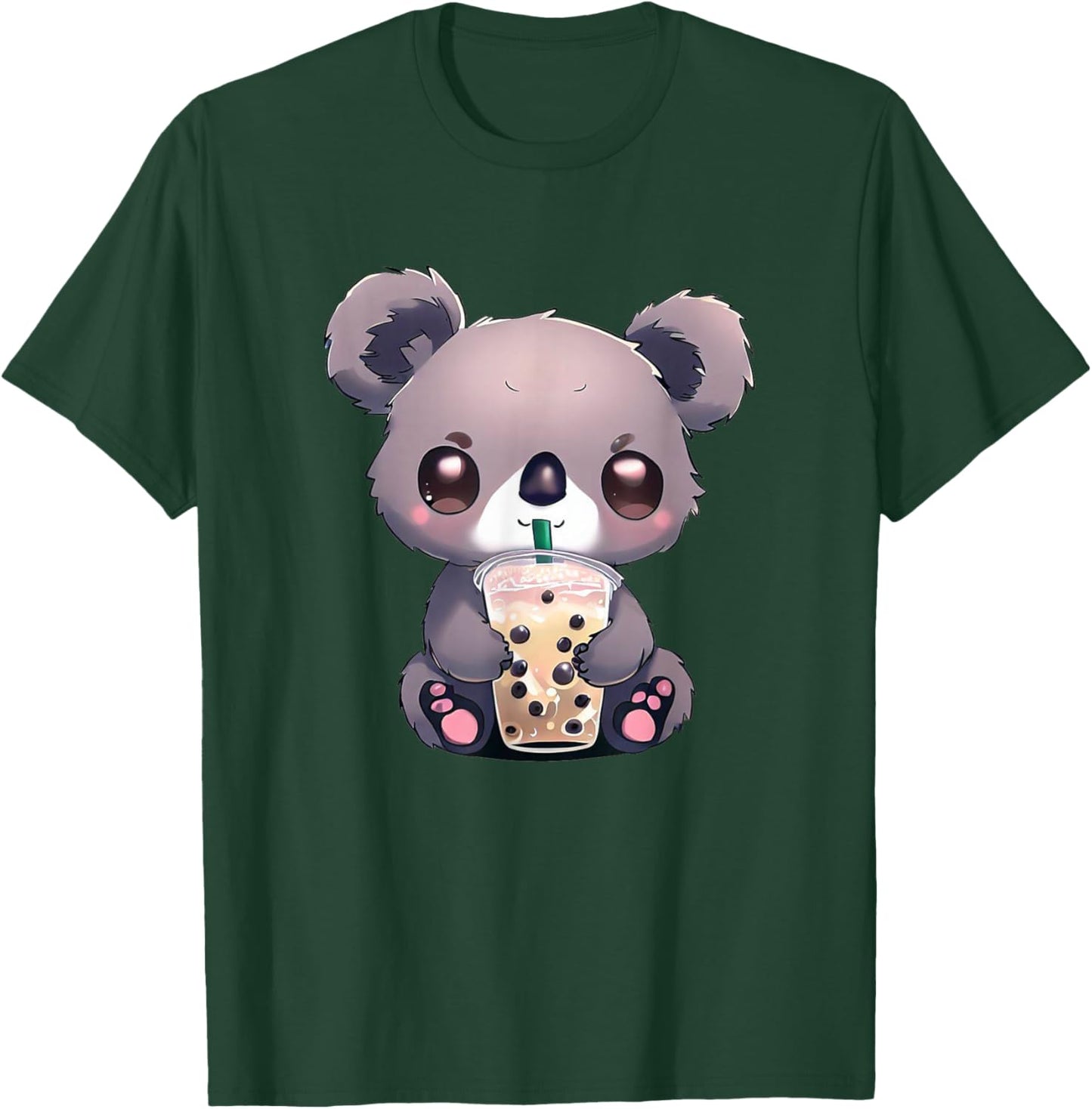 Kawaii Koala Boba Bubble Tea Cute Animal Lover Boys Girls T-Shirt - T-Shirt | Forest