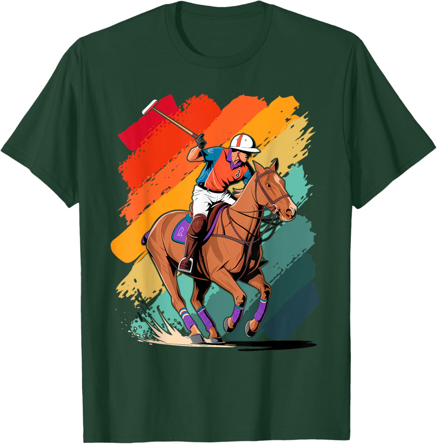 Colorful Polo player Boy on Polo T-Shirt - T-Shirt | Forest
