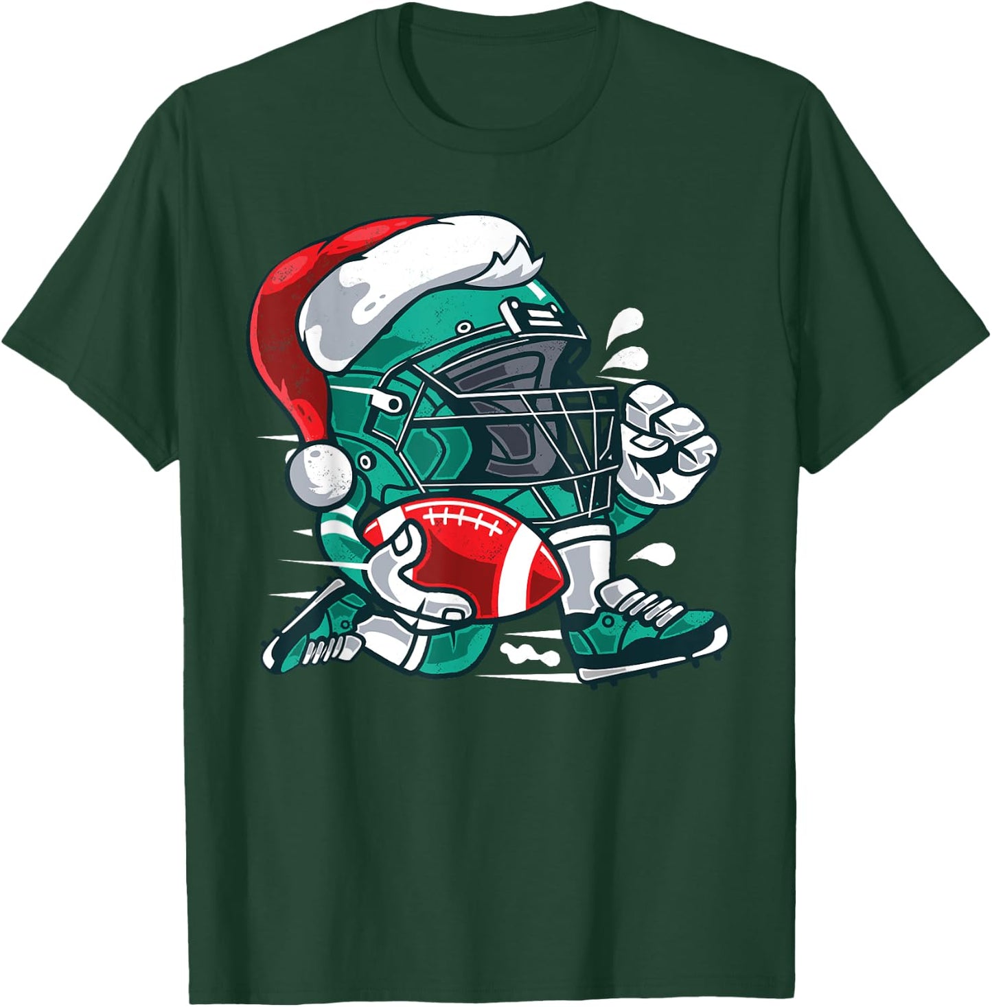 Football Christmas Santa Shirt for Boys and Girls T-Shirt - T-Shirt | Forest