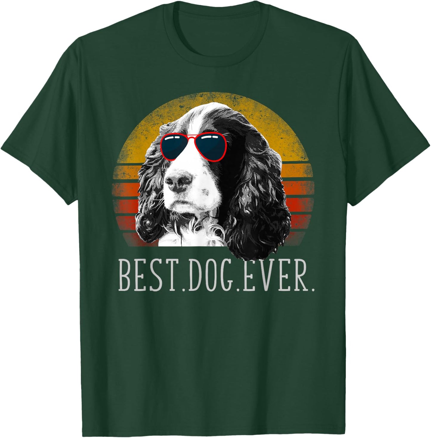 English Springer Spaniel Shirt Retro Best Dog Lover Ever T-Shirt - T-Shirt | Forest