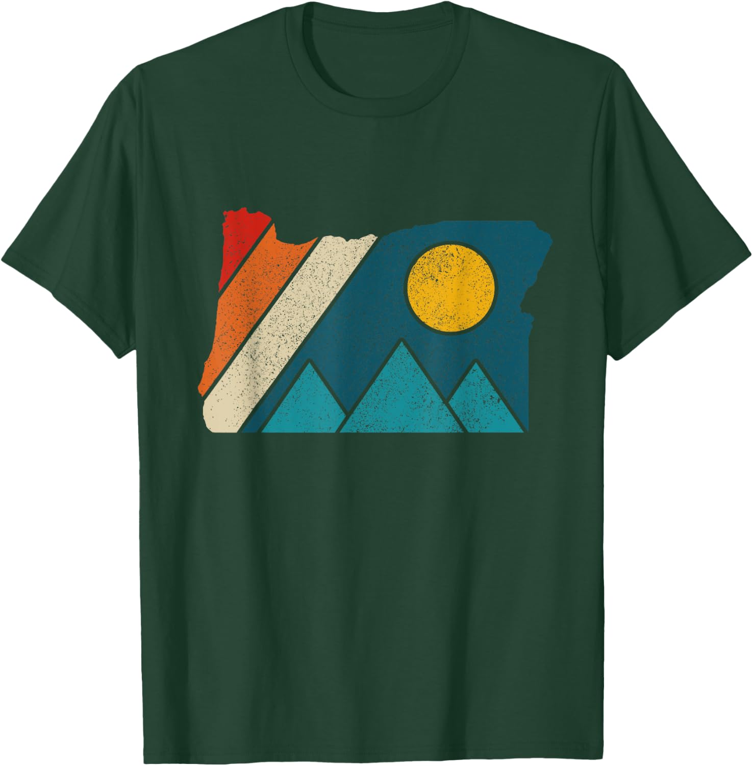 Oregon Vintage State Map Mountains Hiking Nature Pride Gift T-Shirt - T-Shirt | Forest