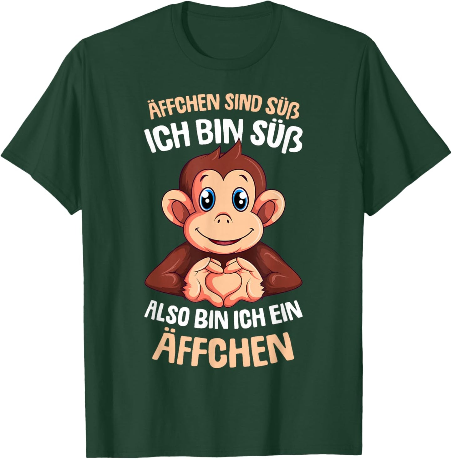 Äffchen sind süß Mädchen Kinder Damen Affe T-Shirt - T-Shirt | Forest