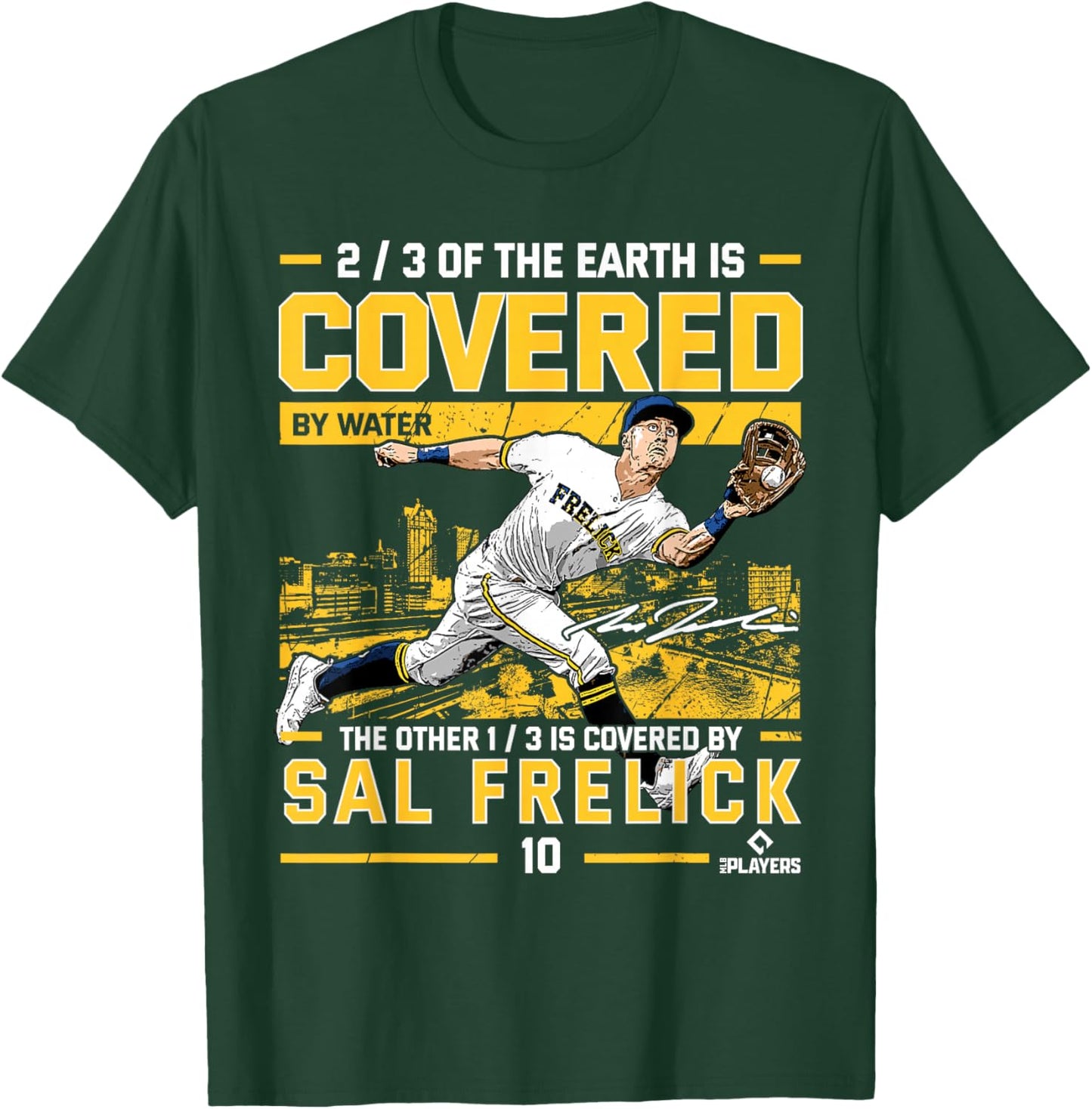 Covered Sal Frelick Milwaukee Baseball MLBPA T-Shirt - T-Shirt | Forest