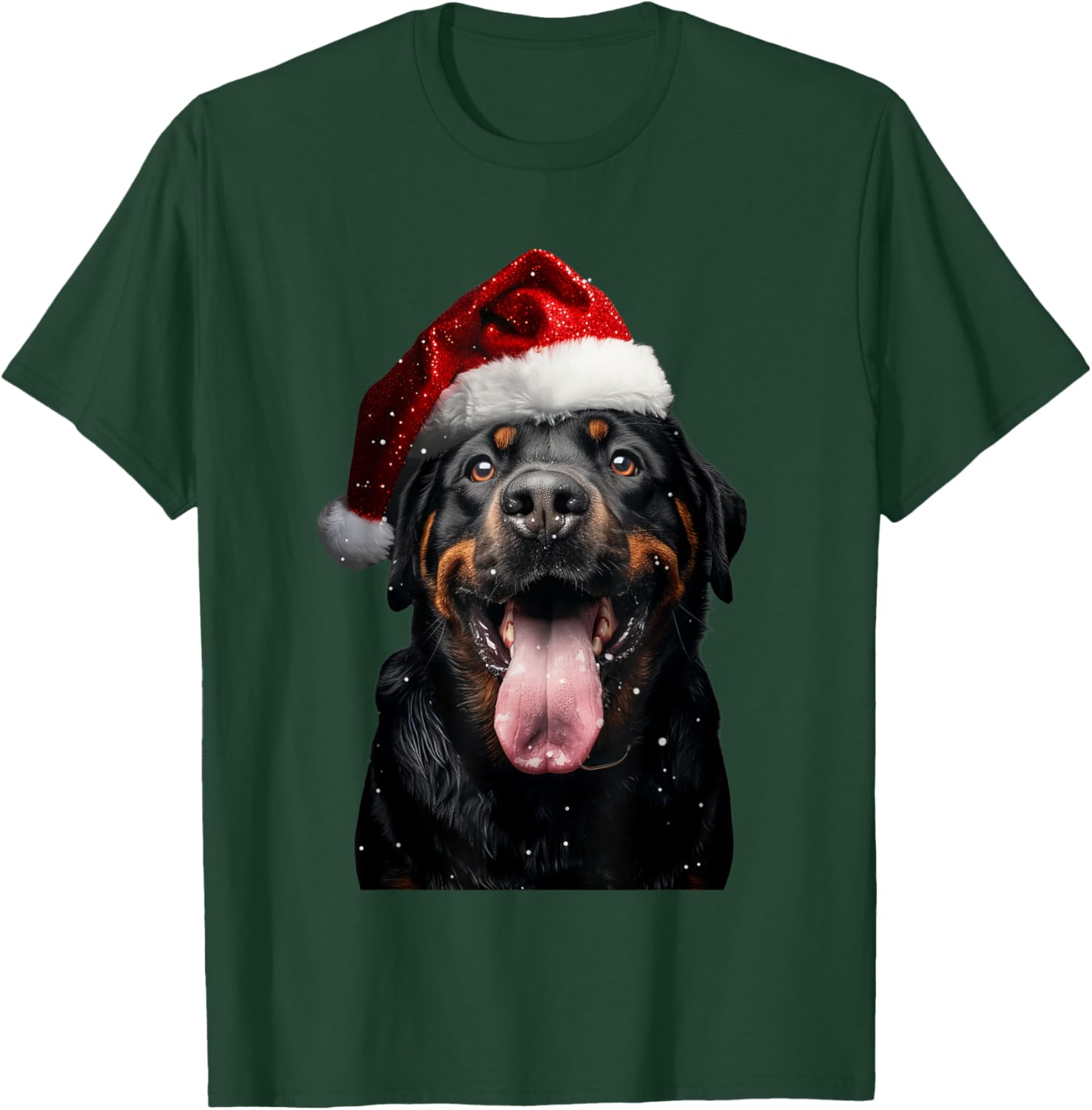 Christmas Dog Outfit Rottweiler Christmas Adult Black Small Graphic T-Shirt - T-Shirt | Forest