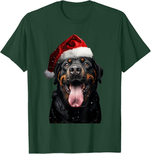 Christmas Dog Outfit Rottweiler Christmas Adult Black Small Graphic T-Shirt - T-Shirt | Forest