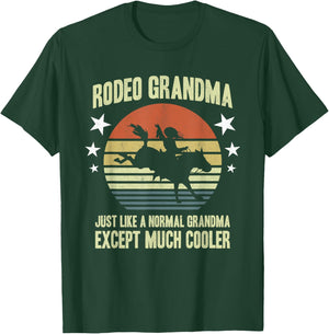 Cowgirl Women Horse Rider Rancher Grandmother Rodeo Grandma T-Shirt - T-Shirt | Forest
