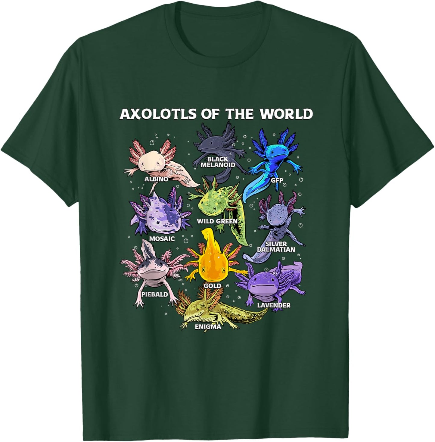 Axolotl Cute Axolotls Animals of the World Herpetology T-Shirt - T-Shirt | Forest