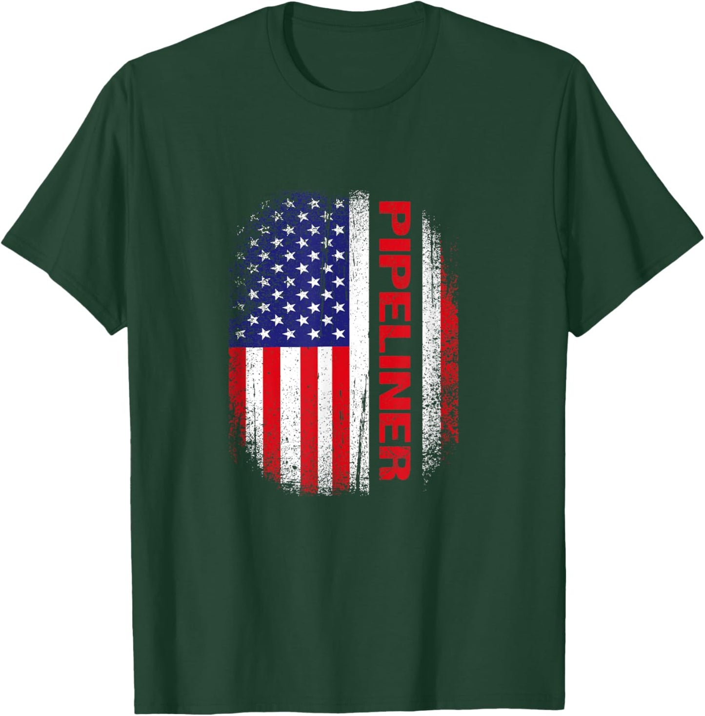 4th Of July Vintage US Flag Pipeline Welder Pipeliner Kids Men T-Shirt - T-Shirt | Forest