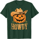 Western Rodeo Festive Cowboy Pumpkin Howdy Halloween T-Shirt - T-Shirt | Forest