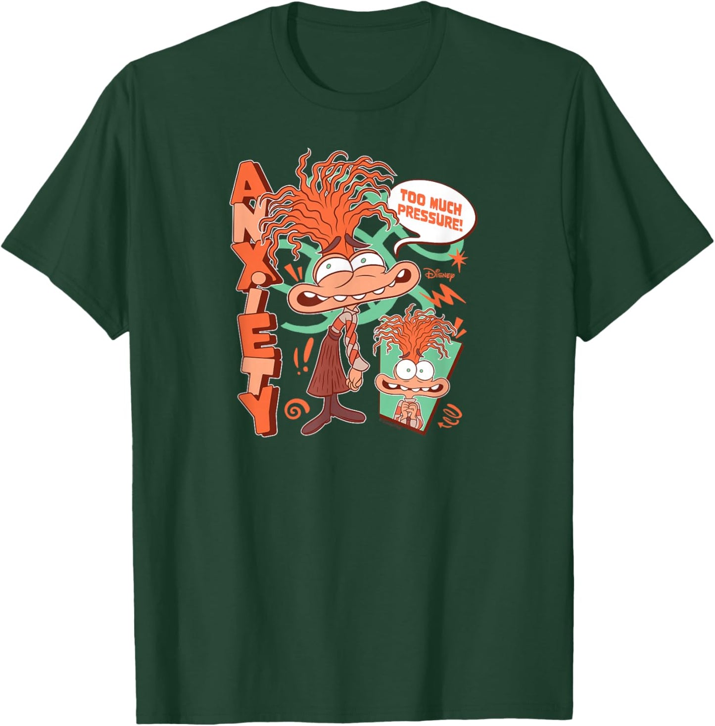Inside Out 2 - Anxiety Character Too Much Pressure T-Shirt - T-Shirt | Forest